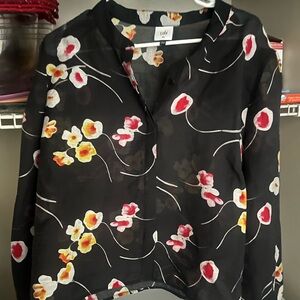 CAbi hard to find elegant black blouse, XL